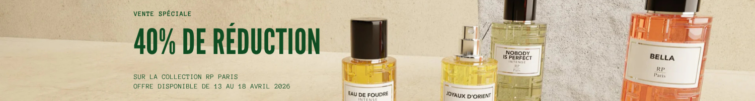 votre de 40% sur la collection RP paris du 13/04 au 18/04 2026